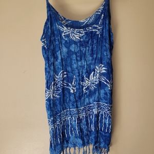 Blue and White Beach Top
